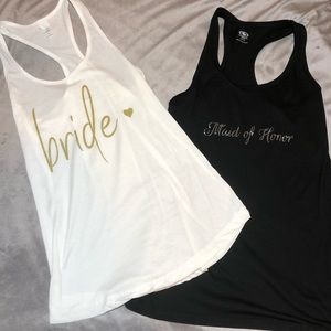 Bride & Made Of Honor Tank Top Bundle Sz M/S Cute